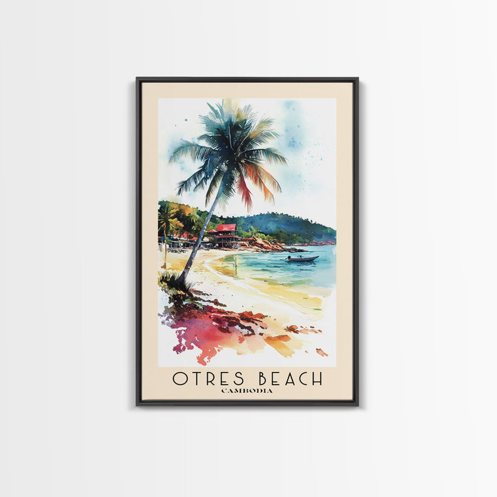 Otres Beach, Cambodia Watercolor Print, Vacation Gift, Cambodia Wall Art, Vacation Wall Art, Vacatation Memories, Beach Decor, Beach Or Lakehouse Art