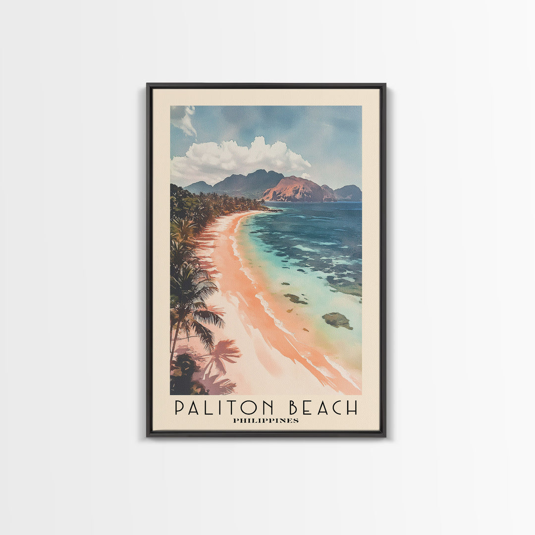 Paliton Beach, Philippines Watercolor Beach Print, Vacation Gift, Philippines Wall Art, Beach Painting, Beach Decor, Beach Painting