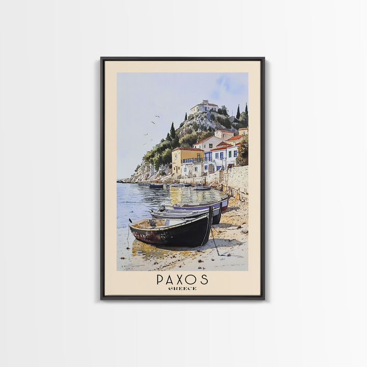 Paxos, Greece Watercolor Beach Print, Vacation Gift, Greece Wall Art, Beach Painting, Beach Decor, Beach Painting