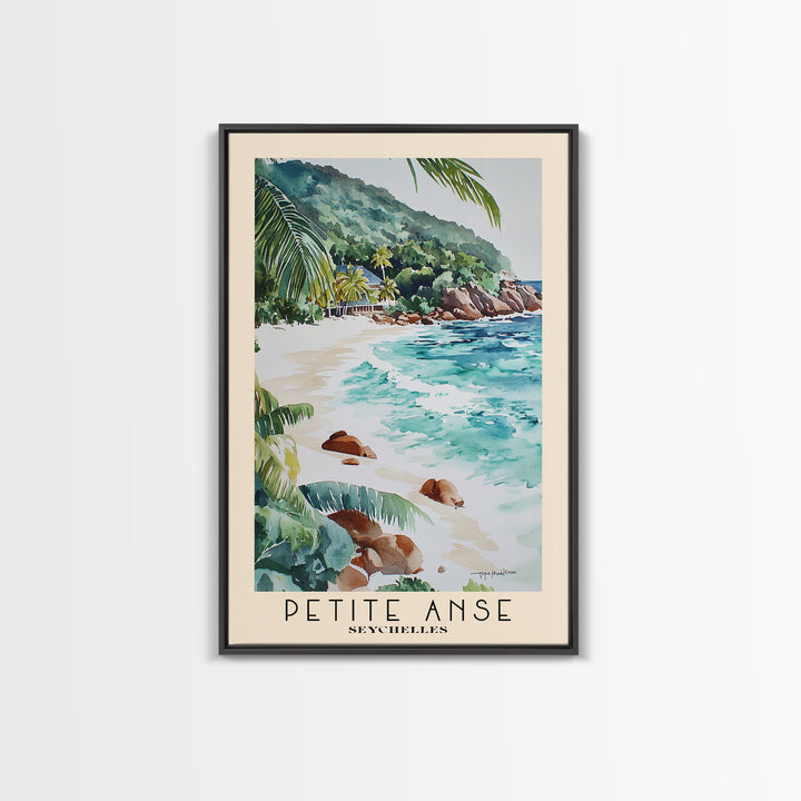 Petite Anse, Seychelles Watercolor Print, Vacation Gift, Seychelles Wall Art, Vacation Wall Art, Vacatation Memories, Beach Decor, Beach Or Lakehouse Art