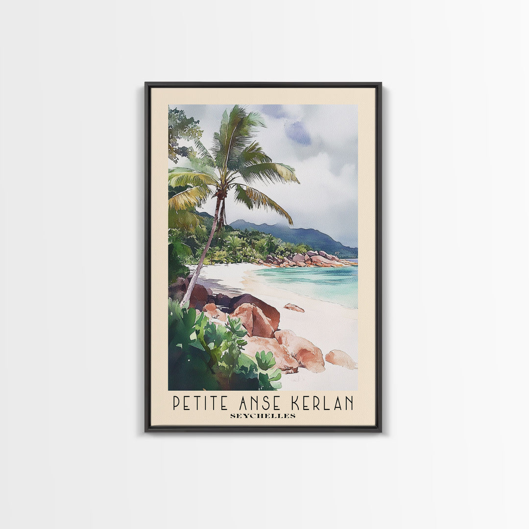 Petite Anse Kerlan, Seychelles Watercolor Print, Vacation Gift, Seychelles Wall Art, Beach Painting, Beach Decor, Beach Or Lakehouse Art