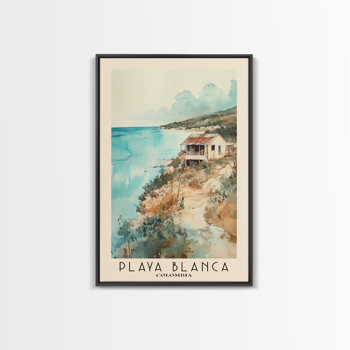 Playa Blanca, Colombia Watercolor Print, Vacation Gift, Colombia Wall Art, Vacation Wall Art, Vacatation Memories, Beach Decor, Beach Or Lakehouse Art