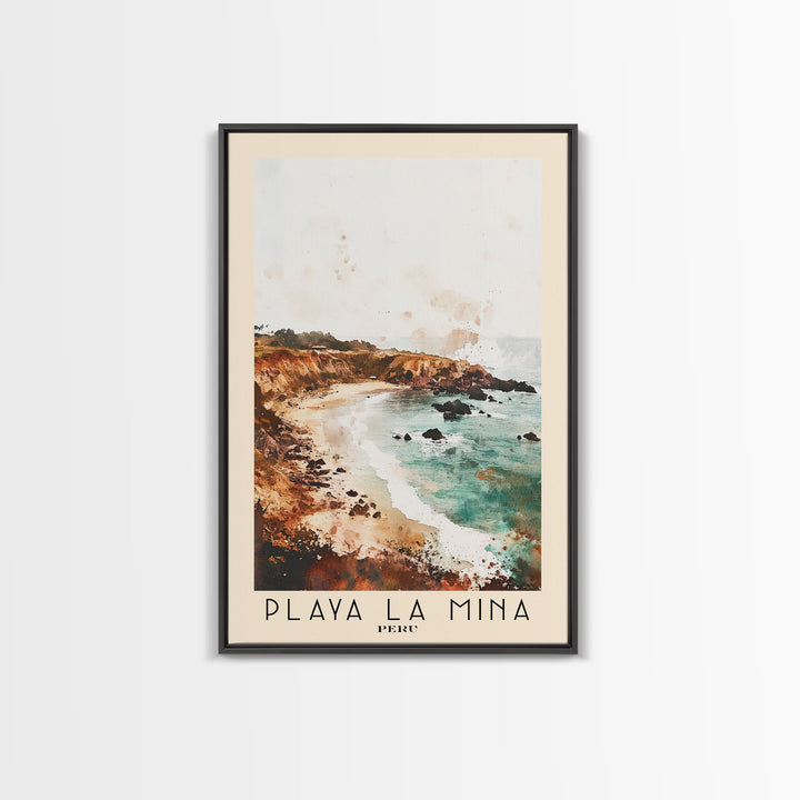 Playa La Mina, Peru Watercolor Print, Vacation Gift, Peru Wall Art, Beach Painting, Beach Decor, Beach Or Lakehouse Art