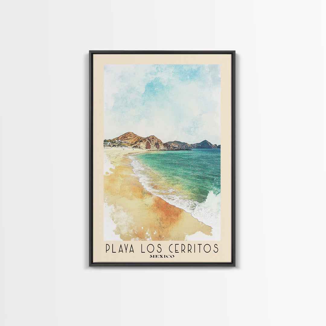 Playa Los Cerritos, Mexico Watercolor Beach Print, Vacation Gift, Mexico Wall Art, Beach Painting, Beach Decor, Beach Painting