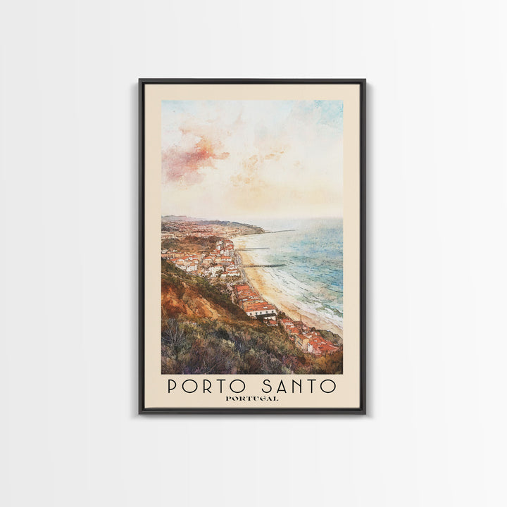 Porto Santo, Portugal Watercolor Print, Vacation Gift, Portugal Wall Art, Beach Painting, Beach Decor, Beach Or Lakehouse Art