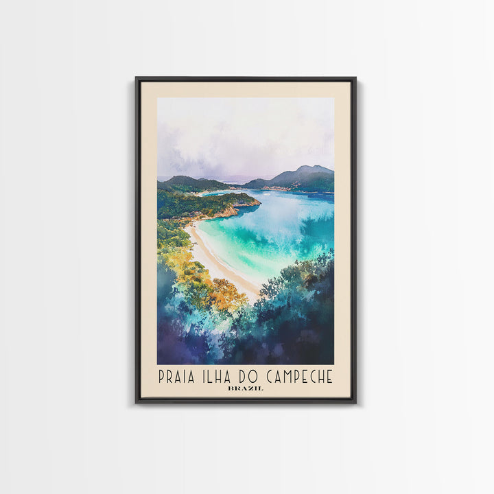 Praia Ilha do Campeche, Brazil Watercolor Print, Vacation Gift, Brazil Wall Art, Vacation Wall Art, Vacatation Memories, Beach Decor, Beach Or Lakehouse Art