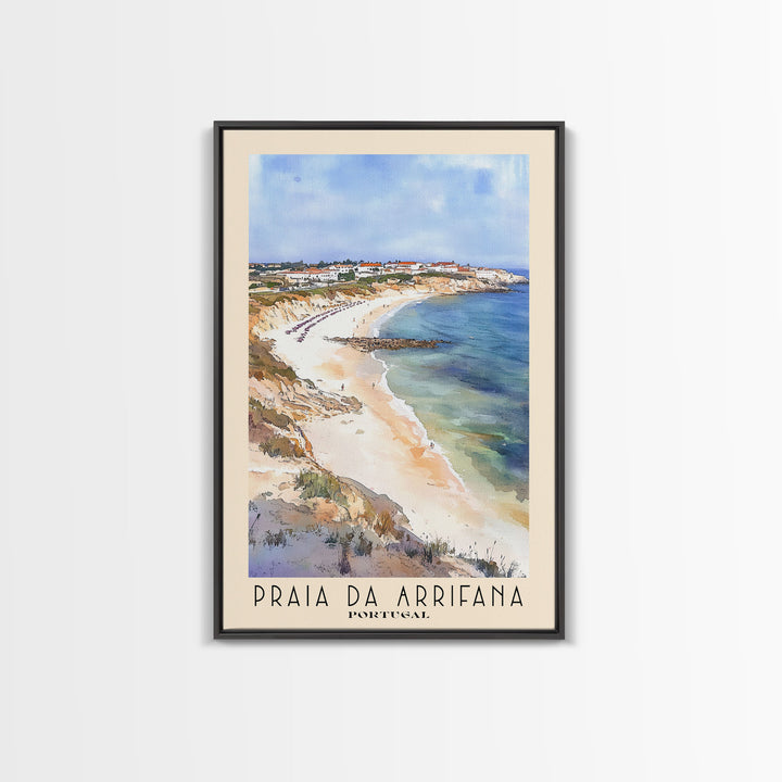 Praia da Arrifana, Portugal Watercolor Print, Vacation Gift, Portugal Wall Art, Vacation Wall Art, Vacatation Memories, Beach Decor, Beach Or Lakehouse Art