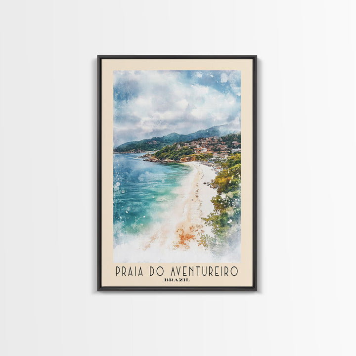 Praia do Aventureiro, Brazil Watercolor Print, Vacation Gift, Brazil Wall Art, Beach Painting, Beach Decor, Beach Or Lakehouse Art