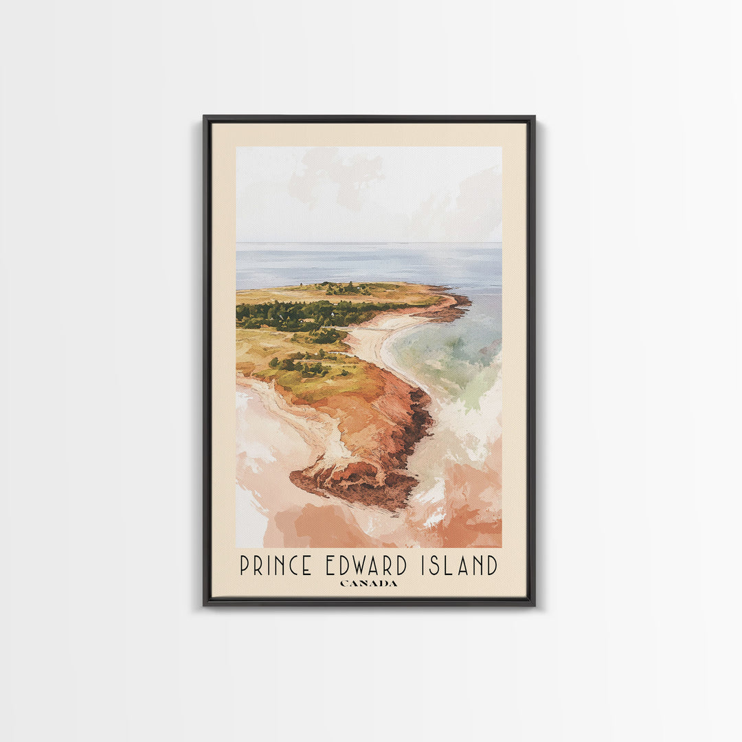 Prince Edward Island, Canada Watercolor Print, Vacation Gift, Canada Wall Art, Beach Painting, Beach Decor, Large Wall Art, Wood Frame Art