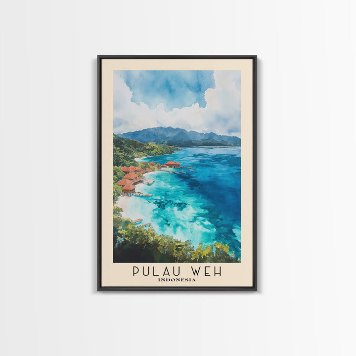 Pulau Weh, Indonesia Watercolor Print, Vacation Gift, Indonesia Wall Art, Vacation Wall Art, Vacatation Memories, Beach Decor, Beach Or Lakehouse Art