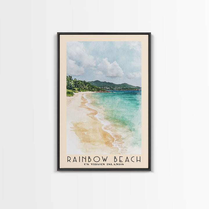 Rainbow Beach, US Virgin islands Watercolor Print, Vacation Gift, US Virgin islands Wall Art, Beach Painting, Beach Decor, Beach Or Lakehouse Art