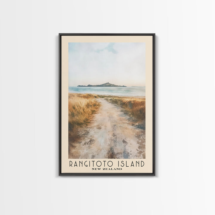 Rangitoto Island, New Zealand Watercolor Beach Print, Vacation Gift, New Zealand Wall Art, Beach Painting, Beach Decor, Beach Painting