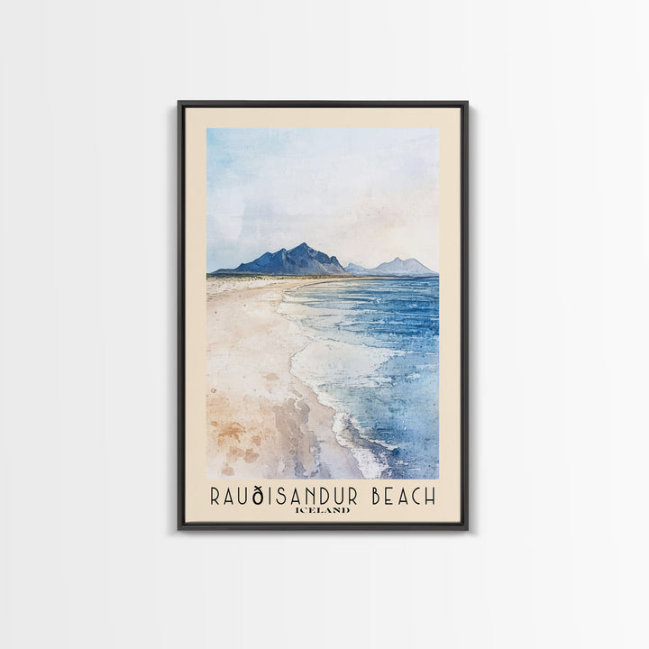 Rauðisandur Beach, Iceland Watercolor Print, Vacation Gift, Iceland Wall Art, Beach Painting, Beach Decor, Beach Or Lakehouse Art