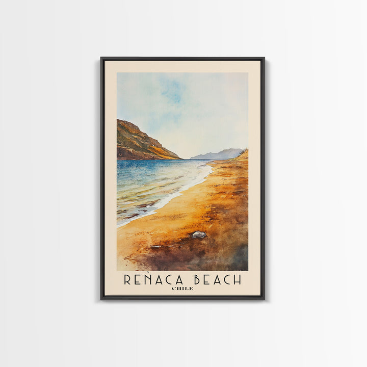 Reñaca beach, Chile Watercolor Print, Vacation Gift, Chile Wall Art, Vacation Wall Art, Vacatation Memories, Beach Decor, Beach Or Lakehouse Art