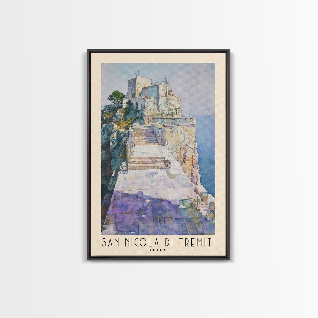 San Nicola di Tremiti, Italy Watercolor Beach Print, Vacation Gift, Italy Wall Art, Beach Painting, Beach Decor, Beach Painting