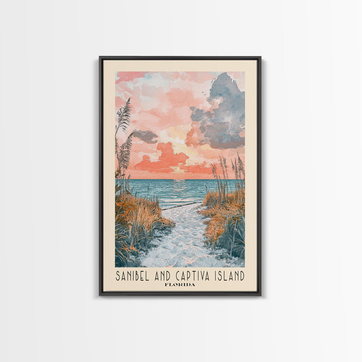 Sanibel and Captiva Island, Florida Watercolor Beach Print, Vacation Gift, Florida Wall Art, Beach Painting, Beach Decor, Beach Painting