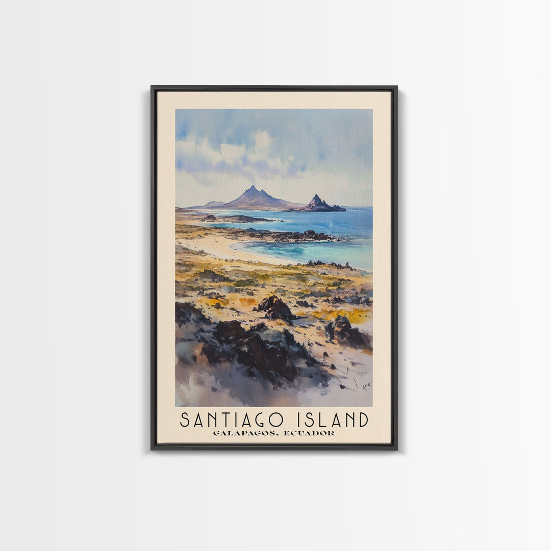 Santiago Island, Galapagos, Ecuador Watercolor Print, Vacation Gift, Galapagos, Ecuador Wall Art, Beach Painting, Beach Decor, Beach Or Lakehouse Art