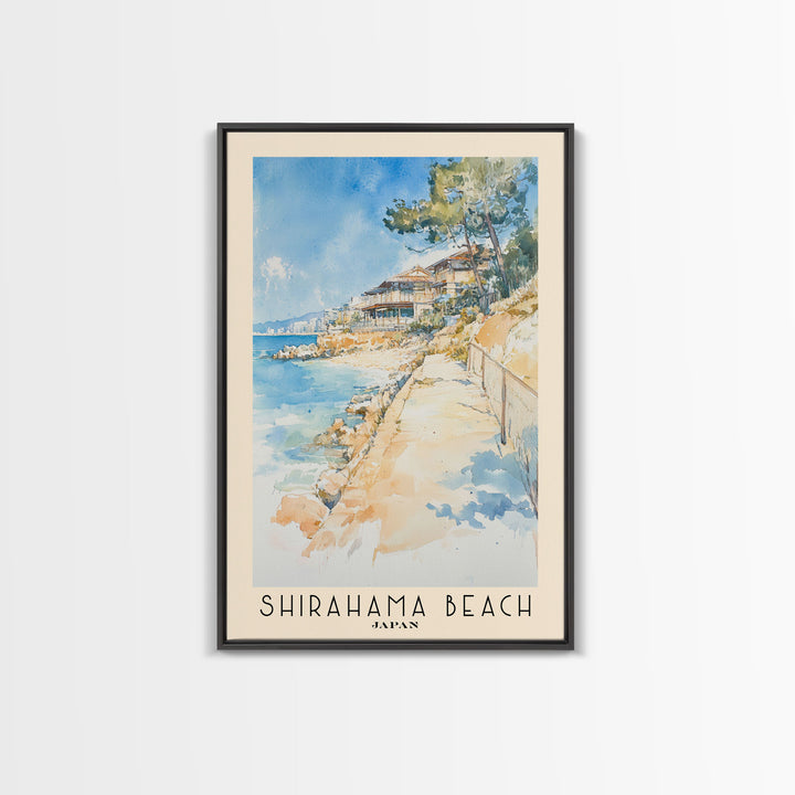 Shirahama Beach, Japan Watercolor Print, Vacation Gift, Japan Wall Art, Beach Painting, Beach Decor, Beach Or Lakehouse Art