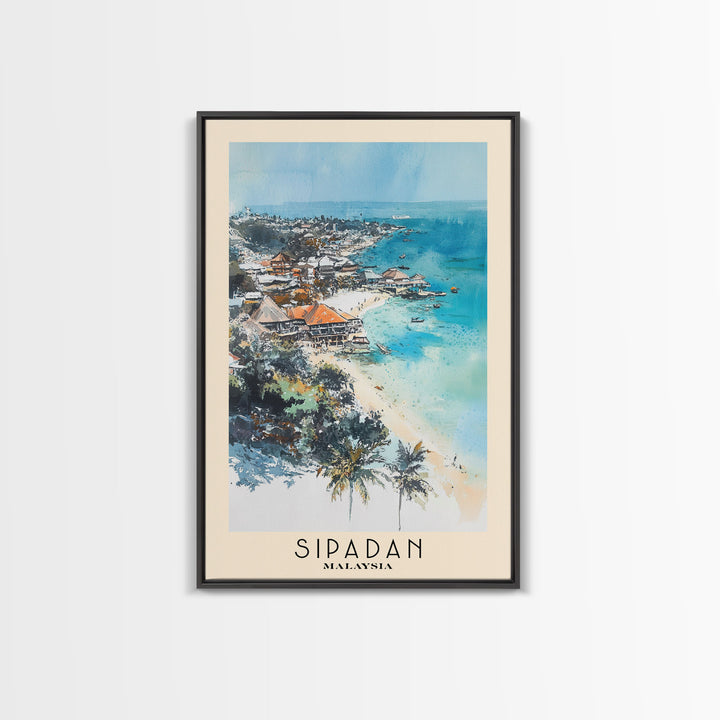 Sipadan, Malaysia Watercolor Print, Vacation Gift, Malaysia Wall Art, Vacation Wall Art, Vacatation Memories, Beach Decor, Beach Or Lakehouse Art