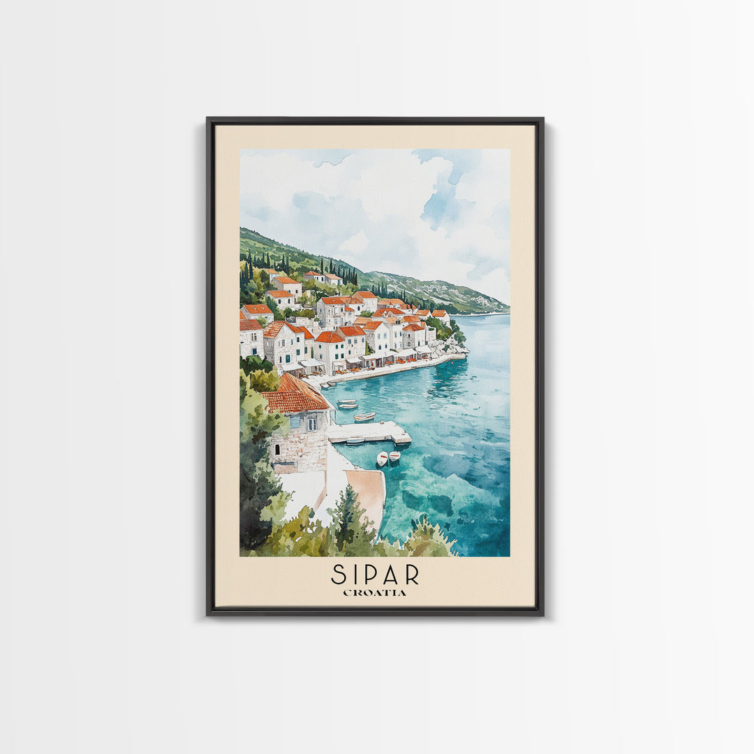 Sipar, Croatia Watercolor Print, Vacation Gift, Croatia Wall Art, Beach Painting, Beach Decor, Beach Or Lakehouse Art