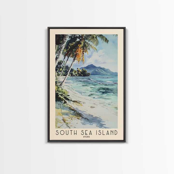 South Sea Island, Fiji Watercolor Print, Vacation Gift, Fiji Wall Art, Vacation Wall Art, Vacatation Memories, Beach Decor, Beach Or Lakehouse Art