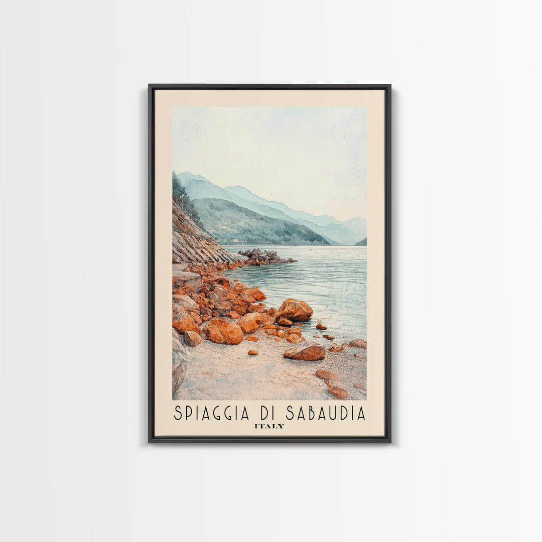 Spiaggia di Sabaudia, Italy Watercolor Beach Print, Vacation Gift, Italy Wall Art, Beach Painting, Beach Decor, Beach Painting