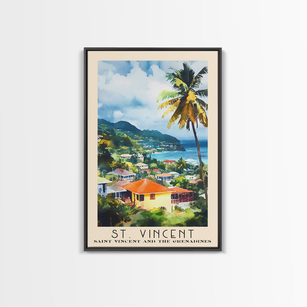 St. Vincent, Saint Vincent and the Grenadines Watercolor Beach Print, Vacation Gift, Saint Vincent and the Grenadines Wall Art, Beach Painting, Beach Decor, Beach Painting