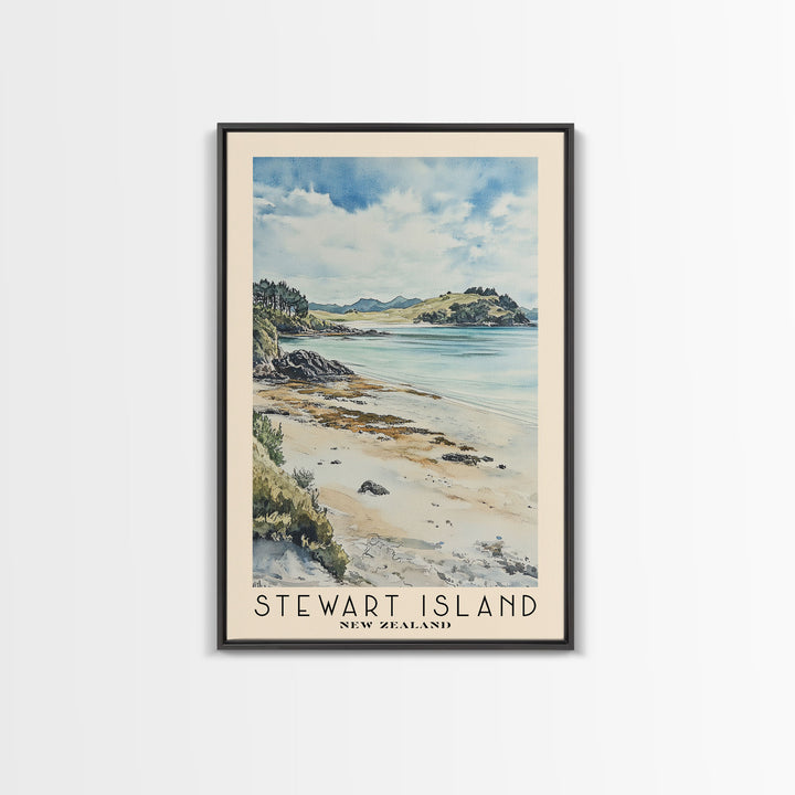 Stewart Island, New Zealand Watercolor Print, Vacation Gift, New Zealand Wall Art, Vacation Wall Art, Vacatation Memories, Beach Decor, Beach Or Lakehouse Art