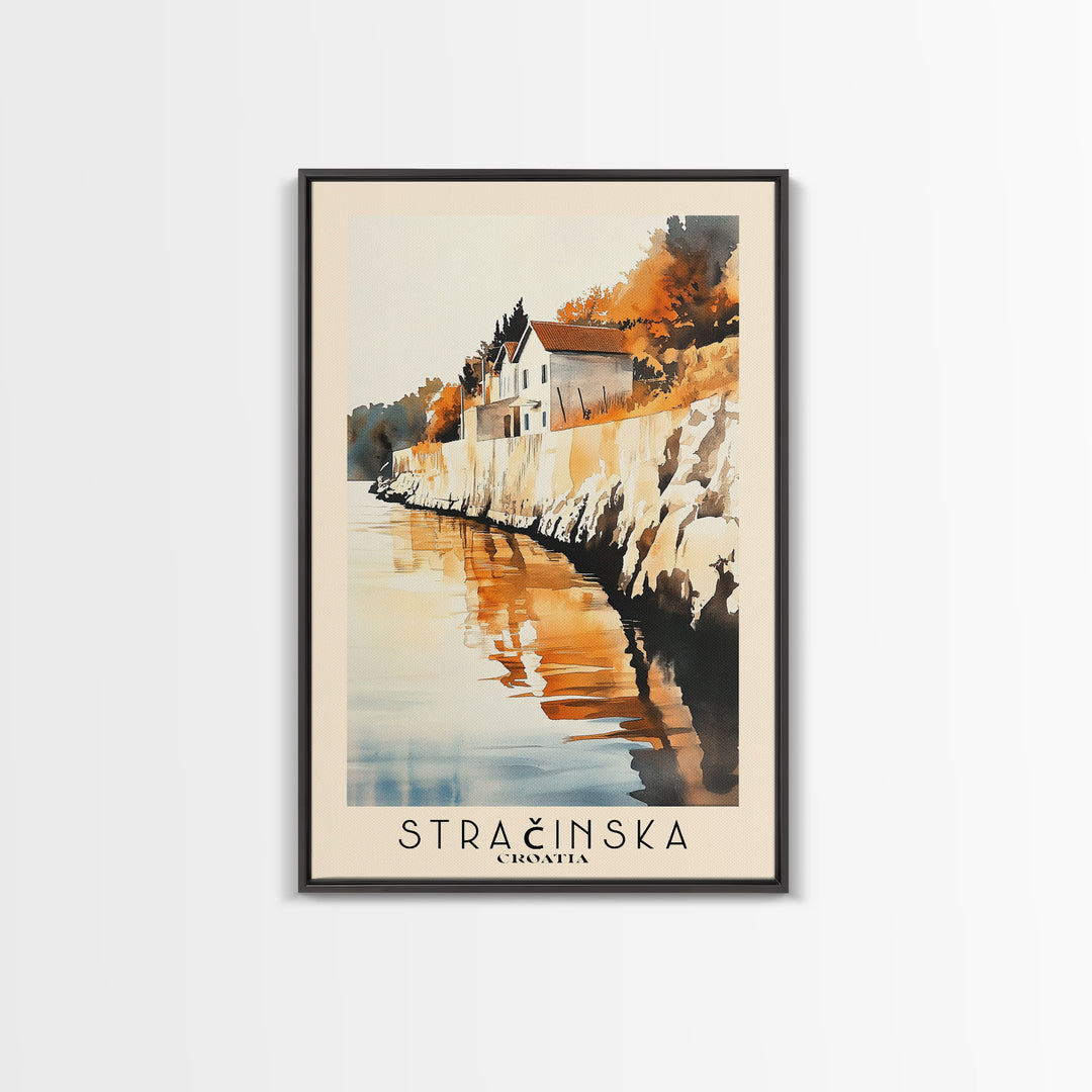 Stračinska, Croatia Watercolor Beach Print, Vacation Gift, Croatia Wall Art, Beach Painting, Beach Decor, Beach Painting