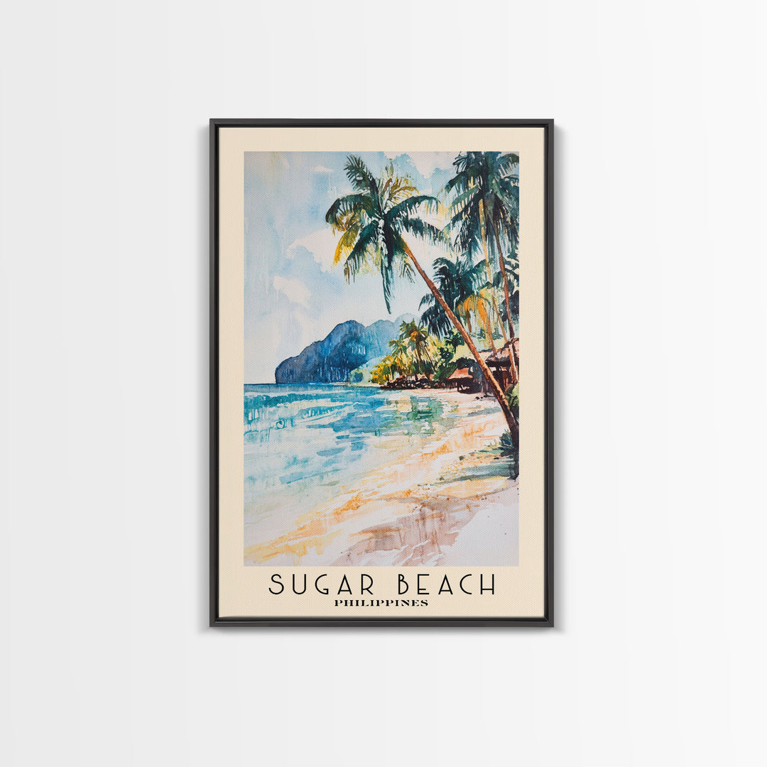 Sugar Beach, Philippines Watercolor Print, Vacation Gift, Philippines Wall Art, Vacation Wall Art, Vacatation Memories, Beach Decor, Beach Or Lakehouse Art