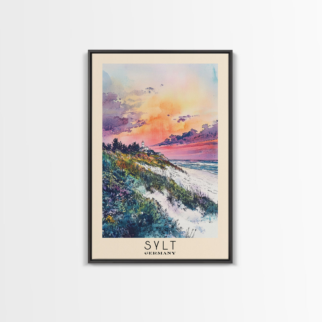 Sylt, Germany Watercolor Print, Vacation Gift, Germany Wall Art, Beach Painting, Beach Decor, Beach Or Lakehouse Art