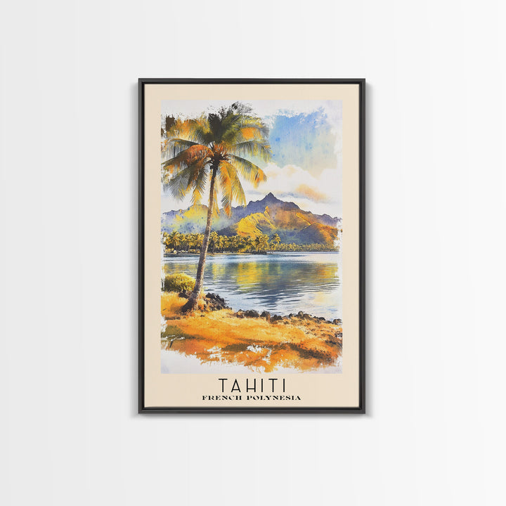 Tahiti, French Polynesia Watercolor Print, Vacation Gift, French Polynesia Wall Art, Vacation Wall Art, Vacatation Memories, Beach Decor, Beach Or Lakehouse Art