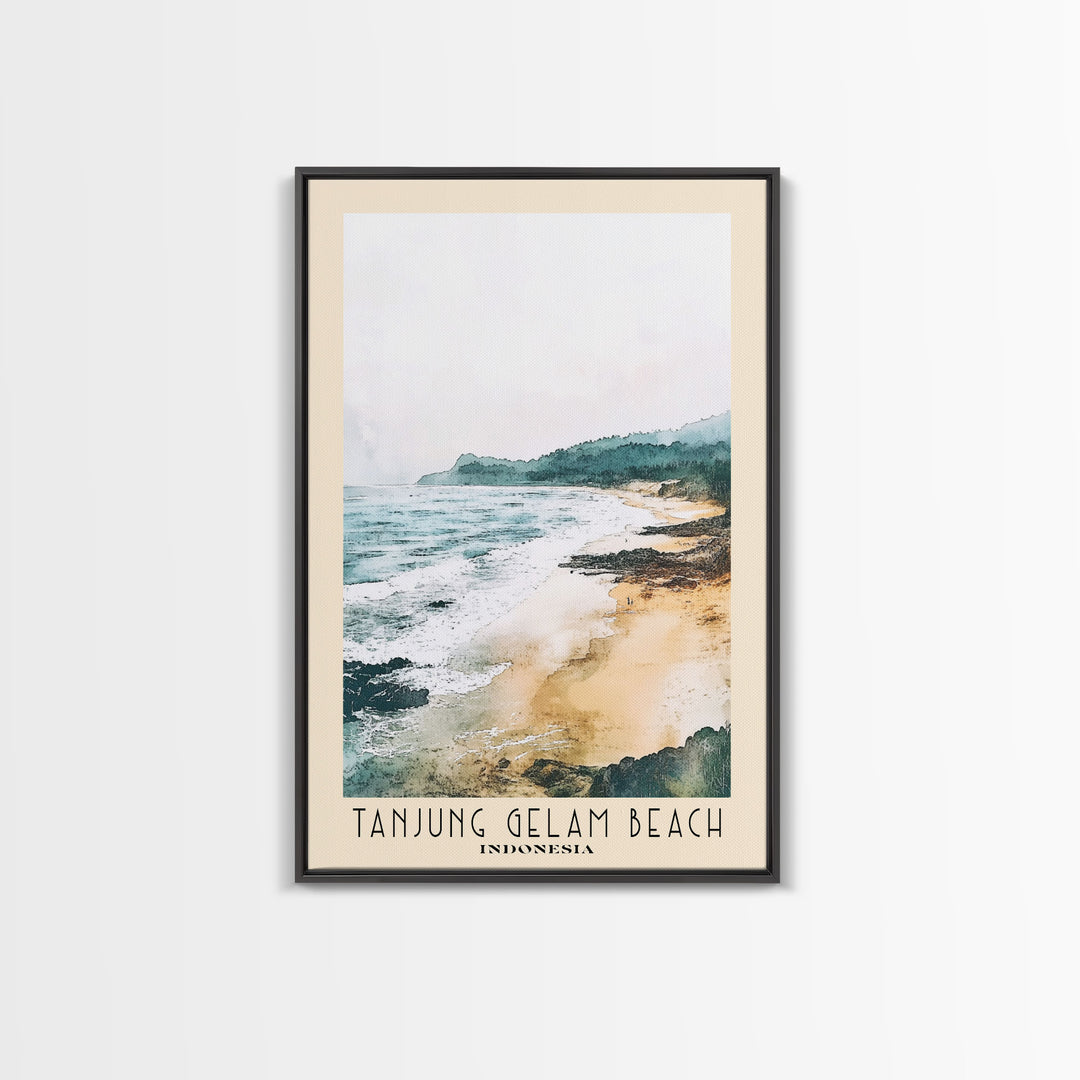 Tanjung Gelam Beach, Indonesia Watercolor Beach Print, Vacation Gift, Indonesia Wall Art, Beach Painting, Beach Decor, Beach Painting