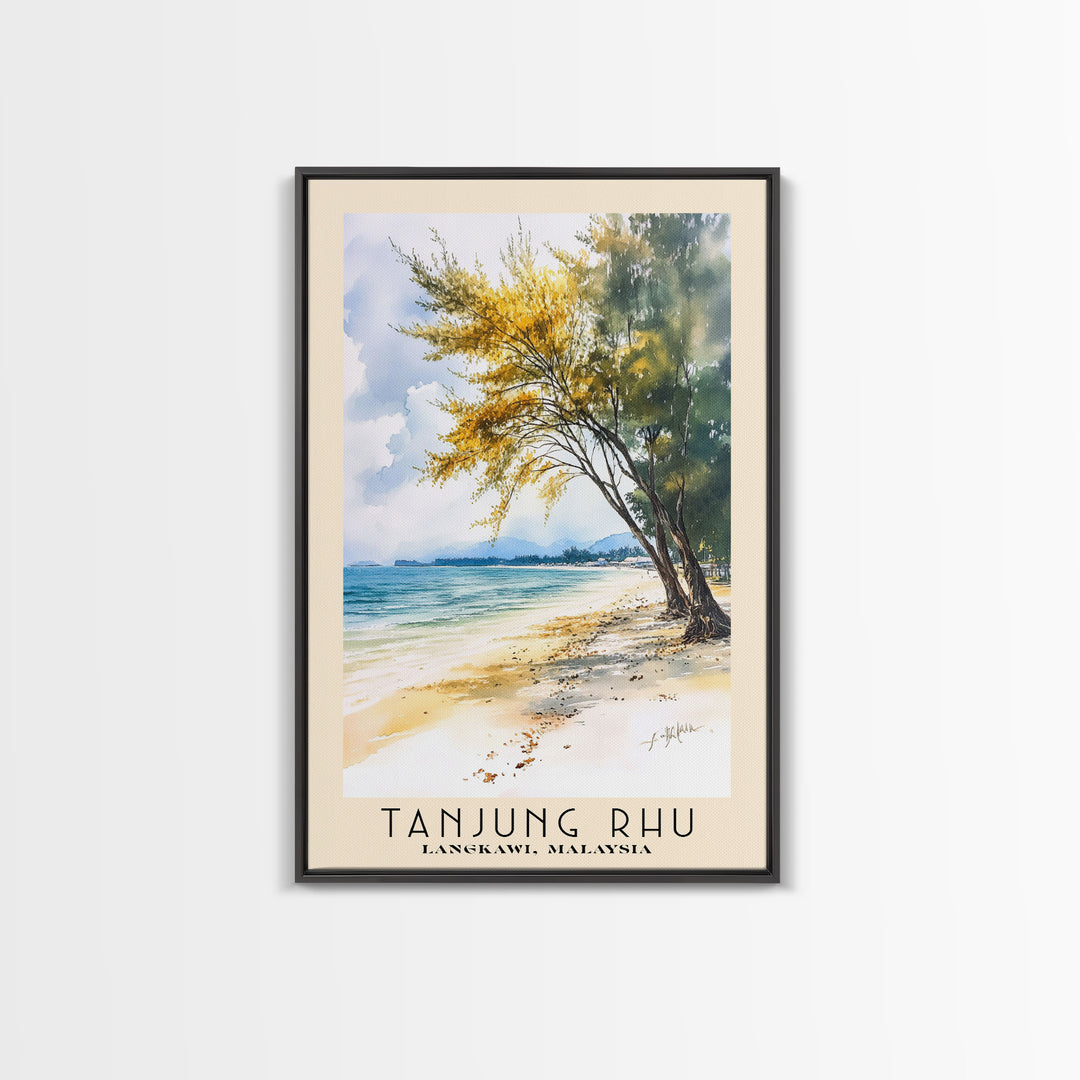 Tanjung Rhu, Langkawi, Malaysia Watercolor Print, Vacation Gift, Langkawi, Malaysia Wall Art, Beach Painting, Beach Decor, Large Wall Art, Wood Frame Art