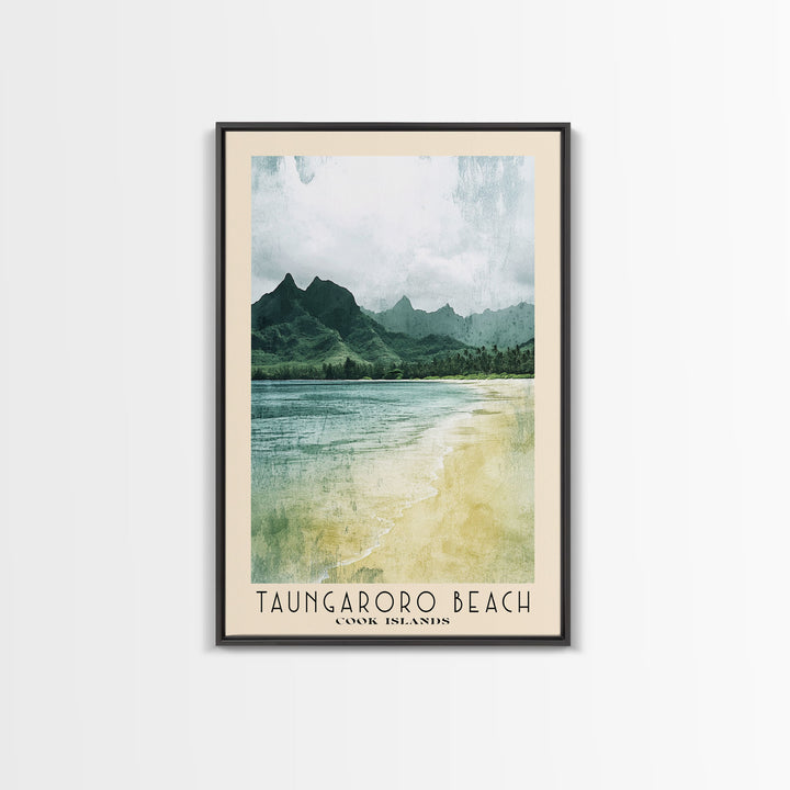 Taungaroro Beach, Cook Islands Watercolor Print, Vacation Gift, Cook Islands Wall Art, Beach Painting, Beach Decor, Beach Or Lakehouse Art