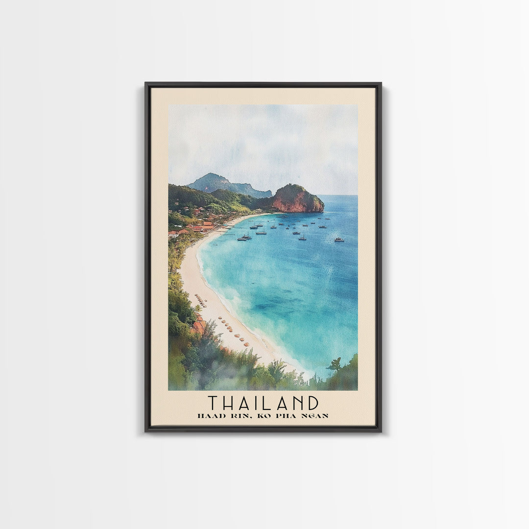 Thailand, Haad Rin, Ko Pha Ngan Watercolor Print, Vacation Gift, Haad Rin, Ko Pha Ngan Wall Art, Beach Painting, Beach Decor, Beach Or Lakehouse Art