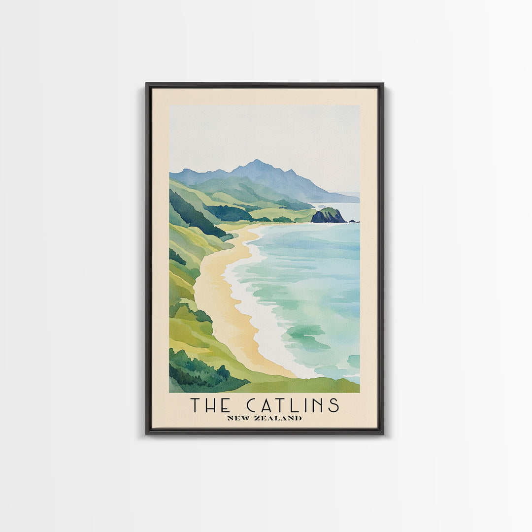 The Catlins, New Zealand Watercolor Print, Vacation Gift, New Zealand Wall Art, Beach Painting, Beach Decor, Beach Or Lakehouse Art