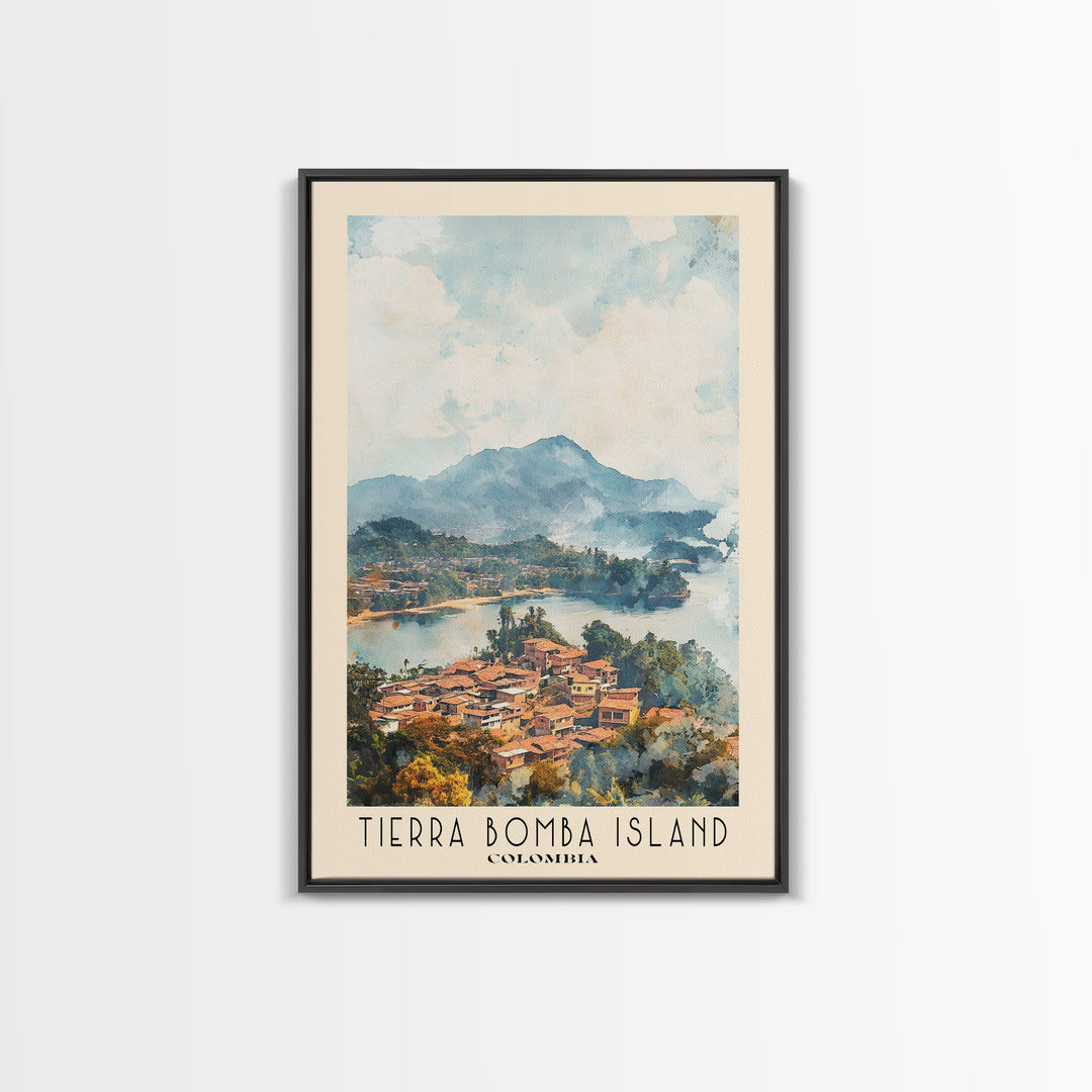 Tierra Bomba Island, Colombia Watercolor Beach Print, Vacation Gift, Colombia Wall Art, Beach Painting, Beach Decor, Beach Painting