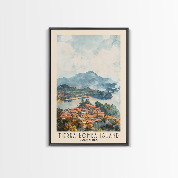 Tierra Bomba Island, Colombia Watercolor Beach Print, Vacation Gift, Colombia Wall Art, Beach Painting, Beach Decor, Beach Painting