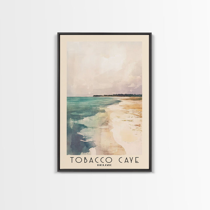 Tobacco Caye, Belize Watercolor Print, Vacation Gift, Belize Wall Art, Beach Painting, Beach Decor, Large Wall Art, Wood Frame Art