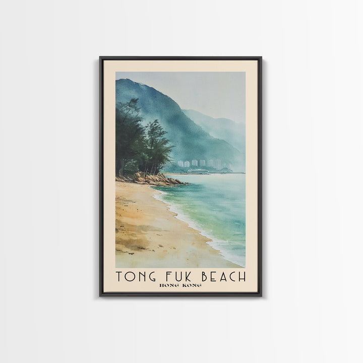 Tong Fuk Beach, Hong Kong Watercolor Print, Vacation Gift, Hong Kong Wall Art, Vacation Wall Art, Vacatation Memories, Beach Decor, Beach Or Lakehouse Art