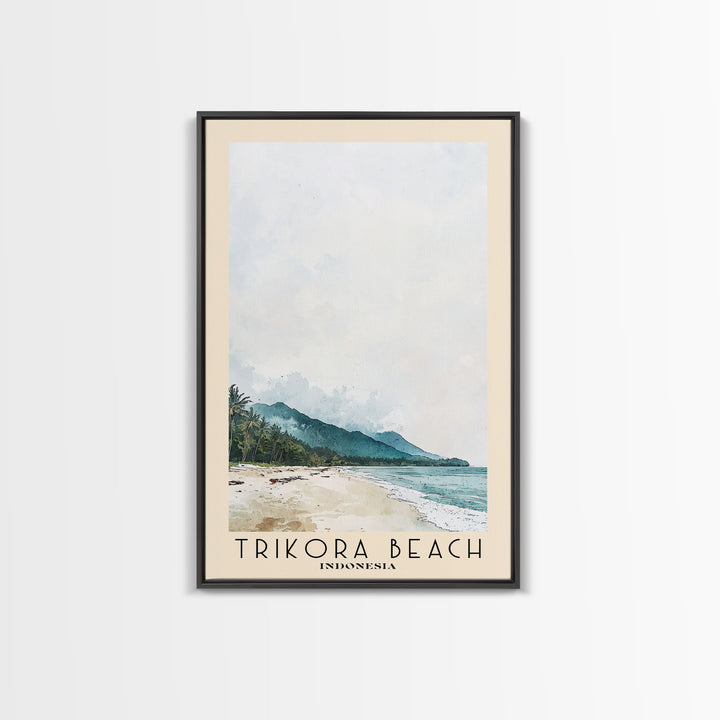 Trikora Beach, Indonesia Watercolor Beach Print, Vacation Gift, Indonesia Wall Art, Beach Painting, Beach Decor, Beach Painting