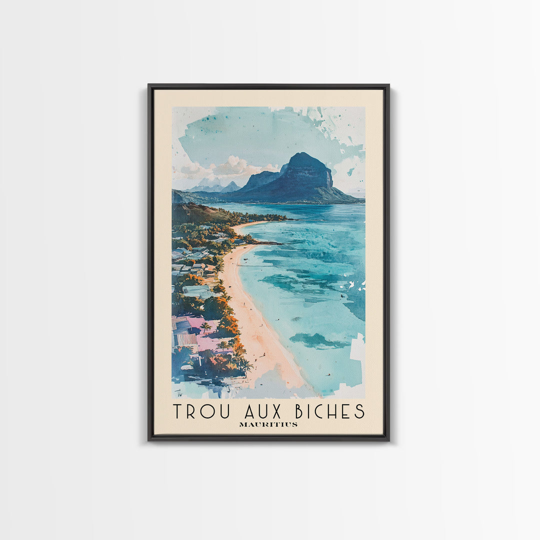 Trou aux Biches, Mauritius Watercolor Print, Vacation Gift, Mauritius Wall Art, Beach Painting, Beach Decor, Beach Or Lakehouse Art