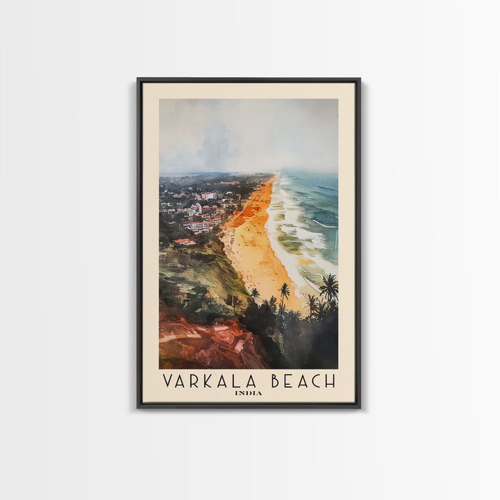 Varkala Beach, India Watercolor Print, Vacation Gift, India Wall Art, Vacation Wall Art, Vacatation Memories, Beach Decor, Beach Or Lakehouse Art