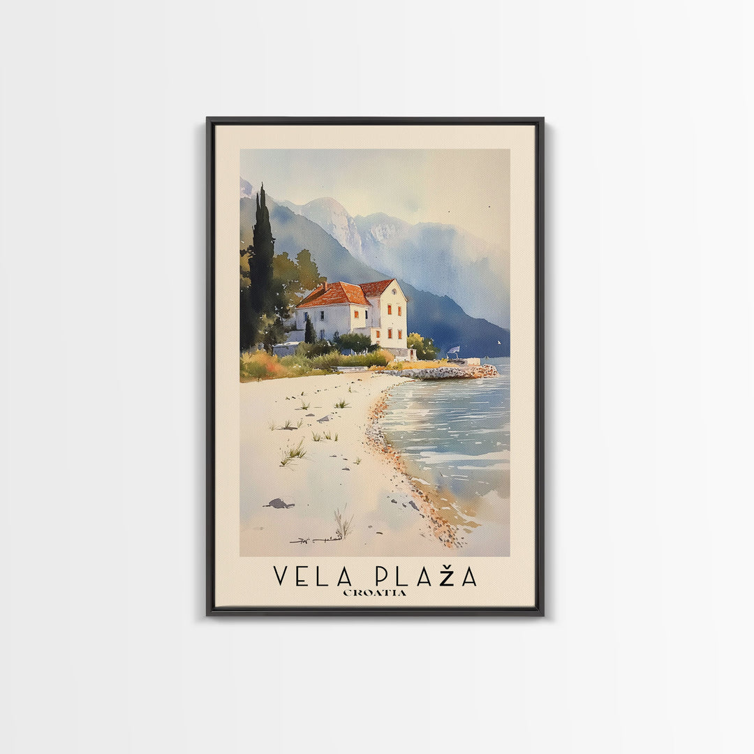 Vela Plaža, Croatia Watercolor Print, Vacation Gift, Croatia Wall Art, Beach Painting, Beach Decor, Beach Or Lakehouse Art