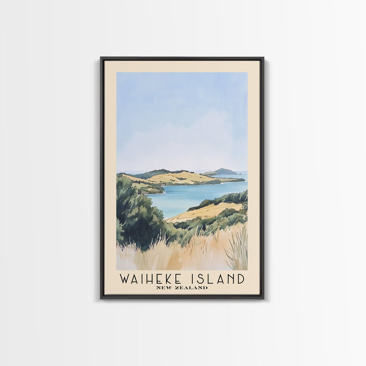 Waiheke Island, New Zealand Watercolor Print, Vacation Gift, New Zealand Wall Art, Vacation Wall Art, Vacatation Memories, Beach Decor, Beach Or Lakehouse Art