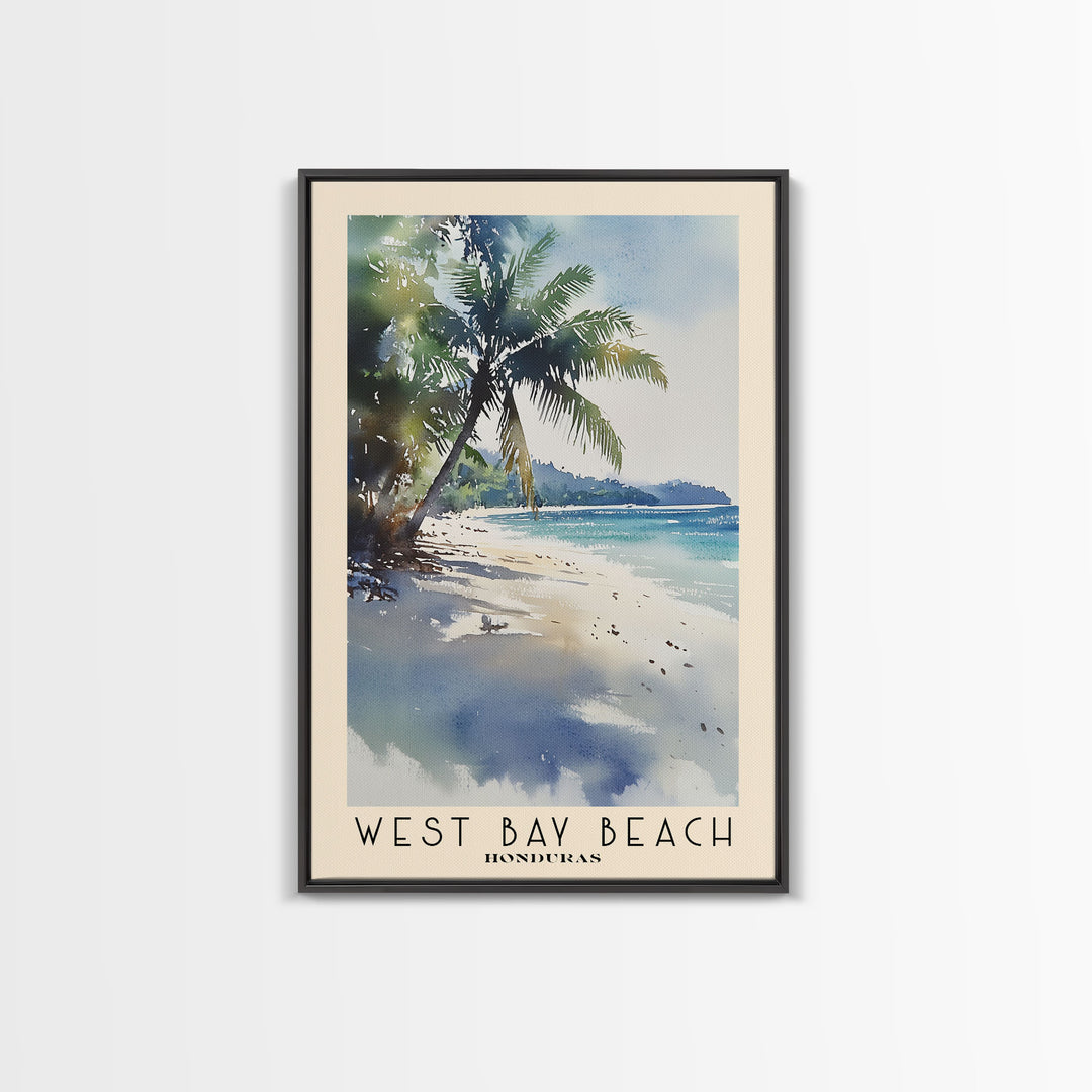 West Bay Beach, Honduras Watercolor Print, Vacation Gift, Honduras Wall Art, Vacation Wall Art, Vacatation Memories, Beach Decor, Beach Or Lakehouse Art