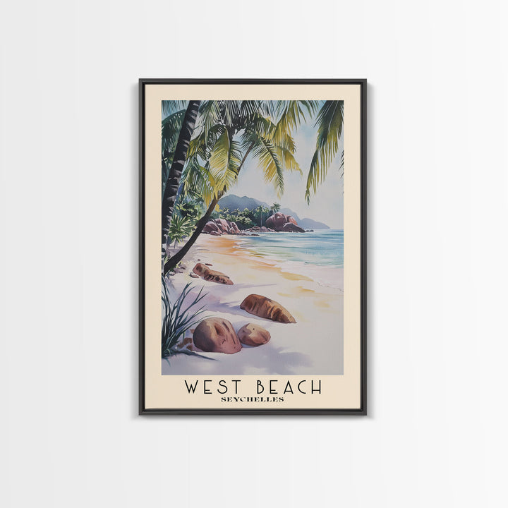 West Beach, Seychelles Watercolor Print, Vacation Gift, Seychelles Wall Art, Beach Painting, Beach Decor, Beach Or Lakehouse Art