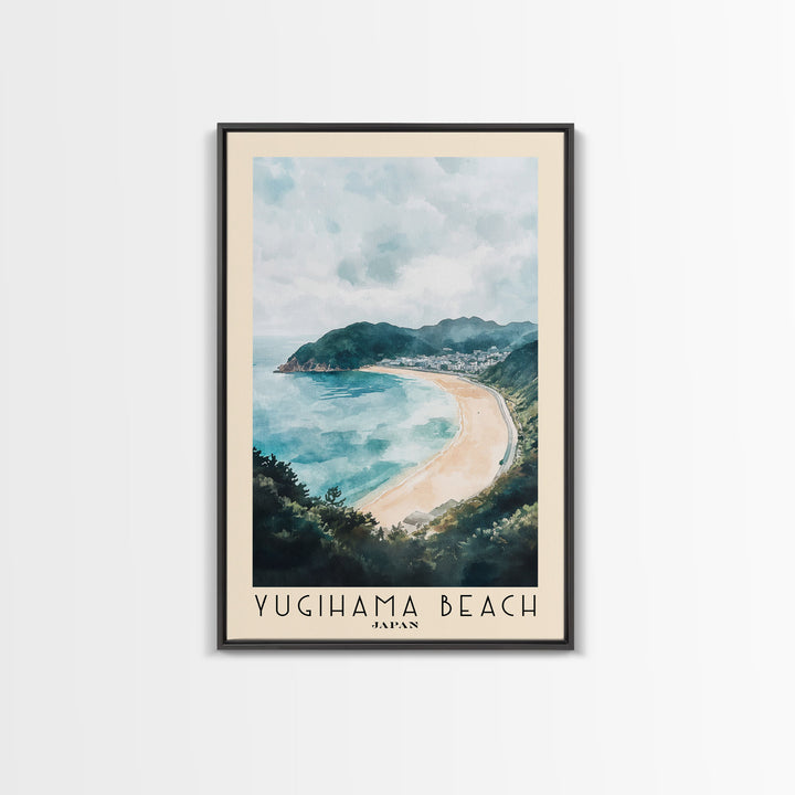 Yugihama Beach, Japan Watercolor Print, Vacation Gift, Japan Wall Art, Beach Painting, Beach Decor, Beach Or Lakehouse Art