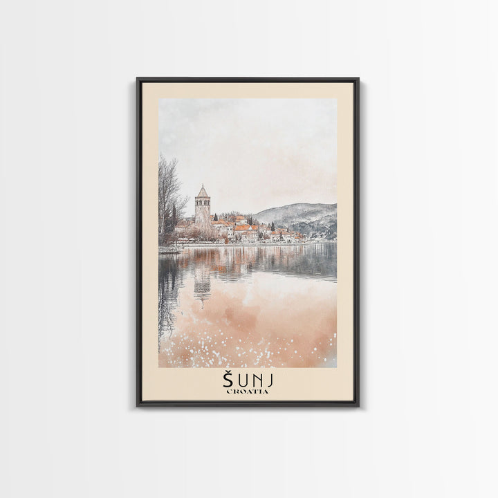 Šunj, Croatia Watercolor Print, Vacation Gift, Croatia Wall Art, Vacation Wall Art, Vacatation Memories, Beach Decor, Beach Or Lakehouse Art